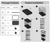 Bath or Home Cloth Storage Organiser Basket 2 Layers X1508