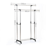 Laundry Cloth Metal Double Pole Stand Rack No. 8016  X1515