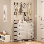 4 Tiers Coat and Shoe Rack Organiser with Dust Cover No. DX6205B  X1516