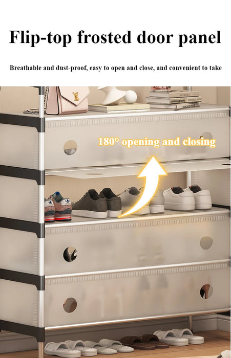 4 Tiers Coat and Shoe Rack Organiser with Dust Cover No. DX6205B  X1516
