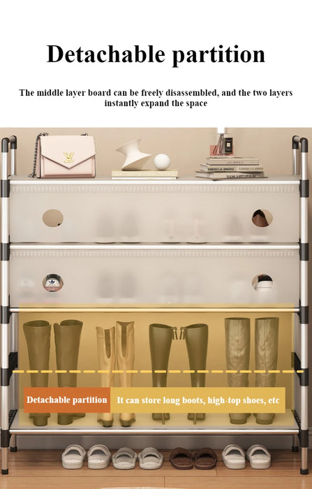 4 Tiers Coat and Shoe Rack Organiser with Dust Cover No. DX6205B  X1516