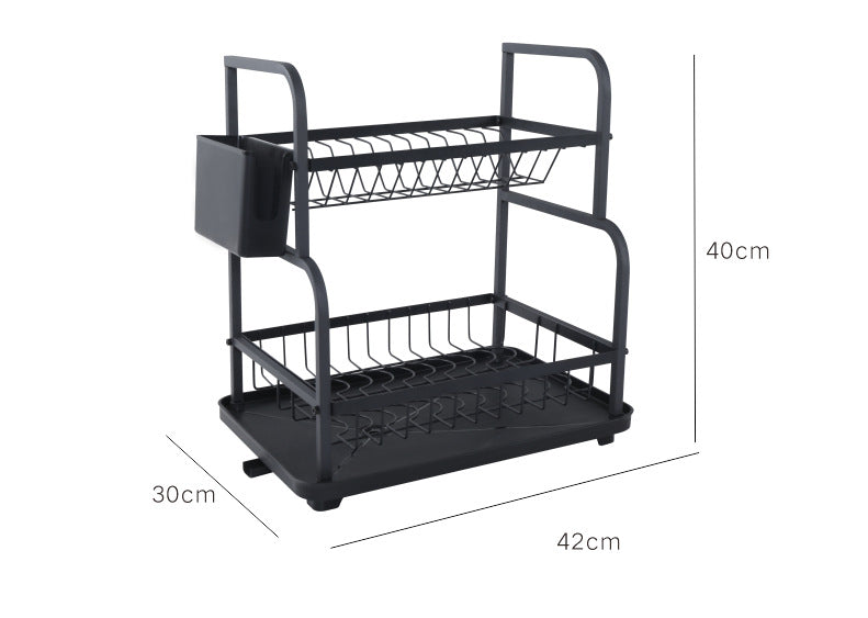Black Metal 2 Layers Dish Rack No. WL-FX16  X1522