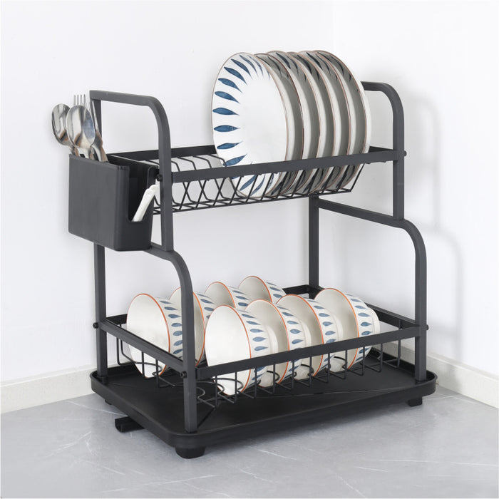 Black Metal 2 Layers Dish Rack No. WL-FX16  X1522