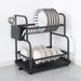 Black Metal 2 Layers Dish Rack No. WL-FX16  X1522