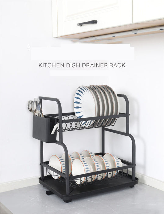 Black Metal 2 Layers Dish Rack No. WL-FX16  X1522