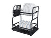 Black Metal 2 Layers Dish Rack No. WL-FX16  X1522