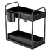  Under Sink Double Layer Sliding Storage Basket Black Organiser No. 6814 X1524