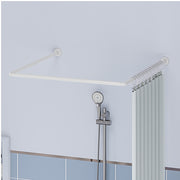 White Aluminum Corner Shower Curtain Rod U Shape X1527