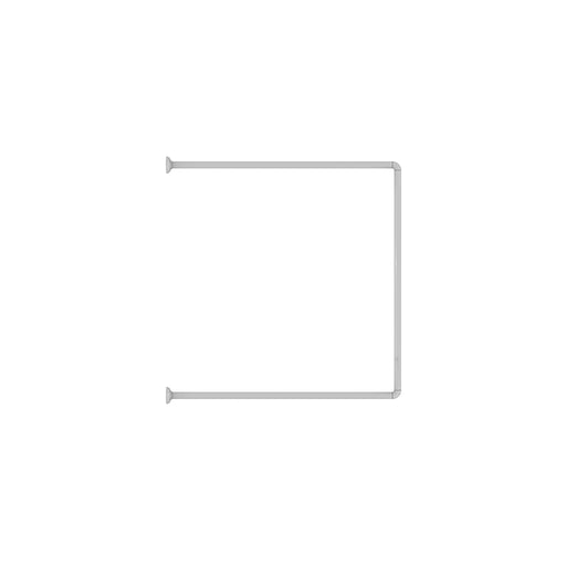 White Aluminum Corner Shower Curtain Rod U Shape X1527