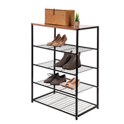 Entryway 3 layers Shoe Shelf Stand Organiser with Wood Surface X1533