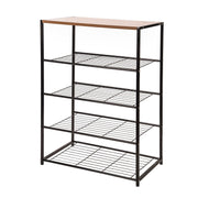 Entryway 3 layers Shoe Shelf Stand Organiser with Wood Surface X1533