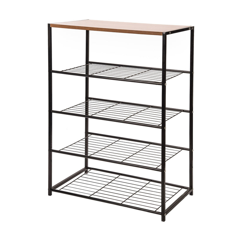 Entryway 3 layers Shoe Shelf Stand Organiser with Wood Surface X1533