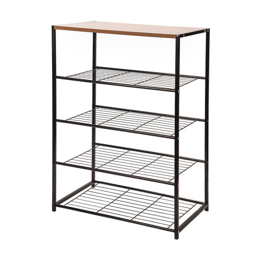 Entryway 3 layers Shoe Shelf Stand Organiser with Wood Surface X1533