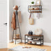 Coat Rack Freestanding Hanger Stand, Hall Tree with 2 Shelves X1538