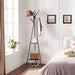 Coat Rack Freestanding Hanger Stand, Hall Tree with 2 Shelves X1538