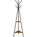 Coat Rack Freestanding Hanger Stand, Hall Tree with 2 Shelves X1538