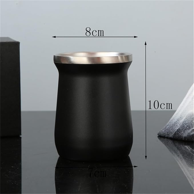 260ml Yerba Mate Cup Double Wall Stainless Steel With Stainless Bombilla Straw  X1541
