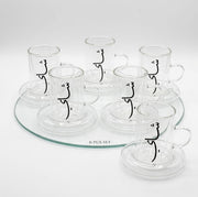 100ml Tea Cups Double Wall Cup and Saucer 6pcs Set X1545