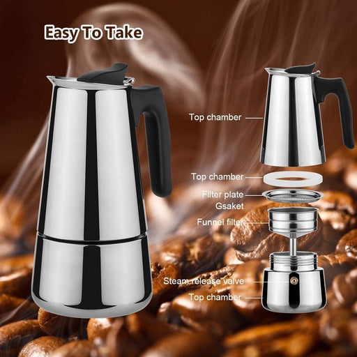 6 cups Stainless Steel Mocha Pot Italian Espresso Maker X1557