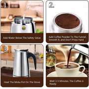 6 cups Stainless Steel Mocha Pot Italian Espresso Maker X1557