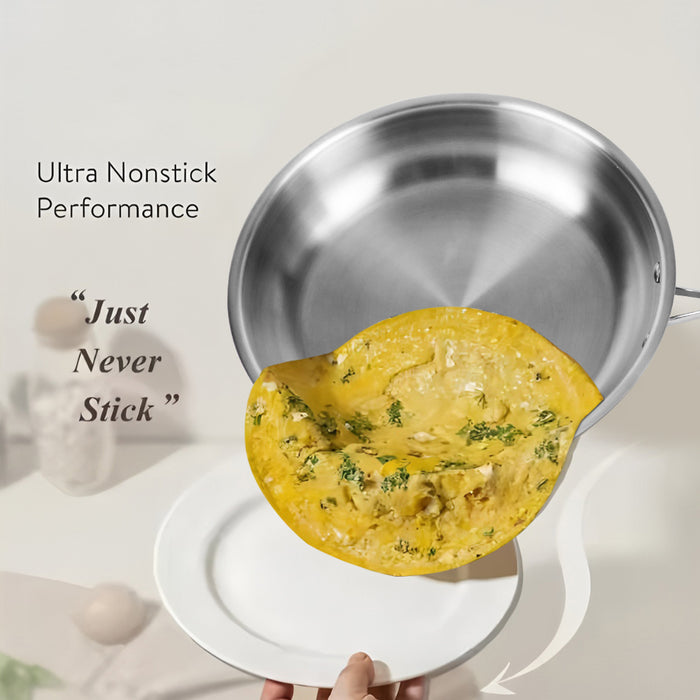 20cm Stainless Steel Frying Pan with Induction Bottom X1573
