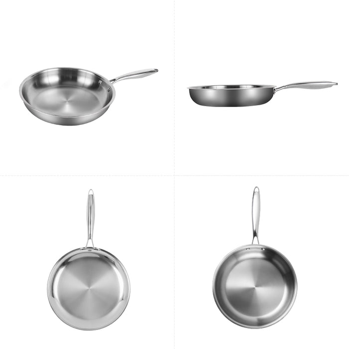 20cm Stainless Steel Frying Pan with Induction Bottom X1573