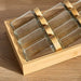 12 Jars Glass Spice Container Set with Bamboo Tray X1579