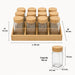 12 Piece Glass Spice Jar Set with Bamboo Lids and Tray X1580