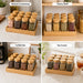 12 Piece Glass Spice Jar Set with Bamboo Lids and Tray X1580