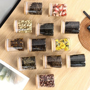 12pcs Glass Spice Jar Set with Bamboo Lids 6.5×8cm - X1583
