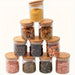 12pcs Glass Spice Jar Set with Bamboo Lids 6.5×8cm - X1583