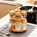 12 Glass Jars Rotating Bamboo Spice Rack Set X1586
