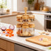 12 Glass Jars Rotating Bamboo Spice Rack Set X1586