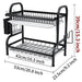 2-Tier Black Metal Drying Dish Rack with Utensil Holder WL-FG266 X1589