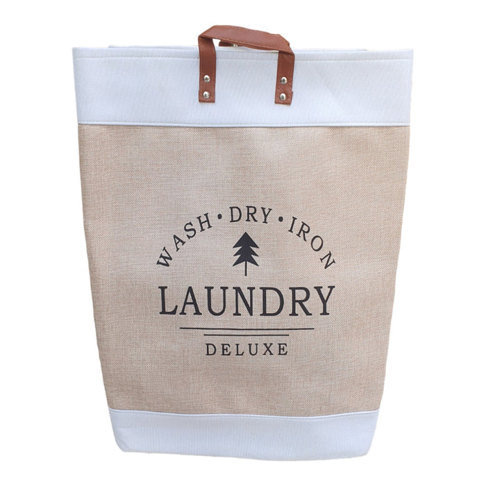 LAUNDRY BAG HEAVY WITH LEATHER HANDLE  X421