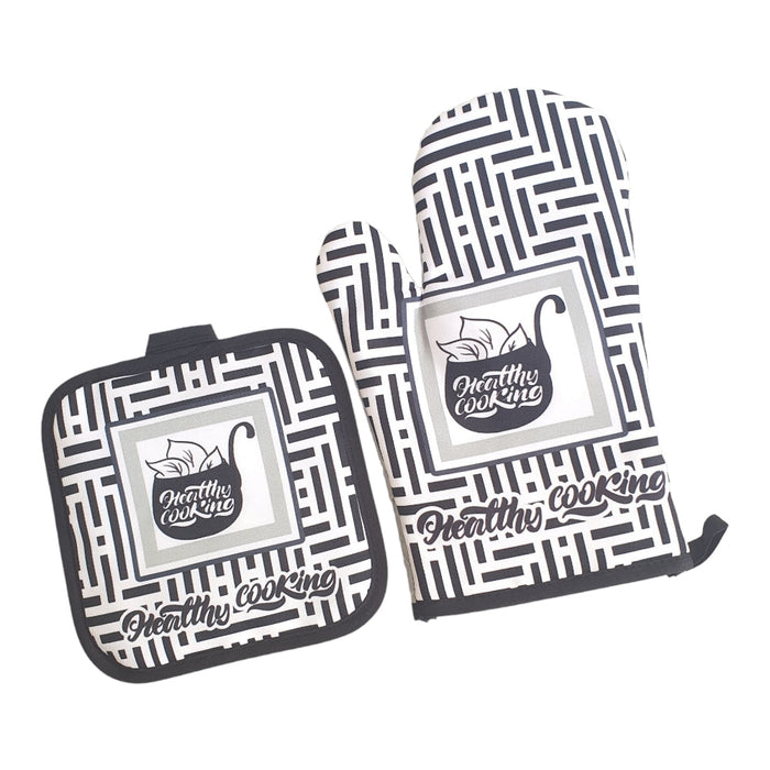 2PCS SET OVEN MITT AND POT HOLDER X423