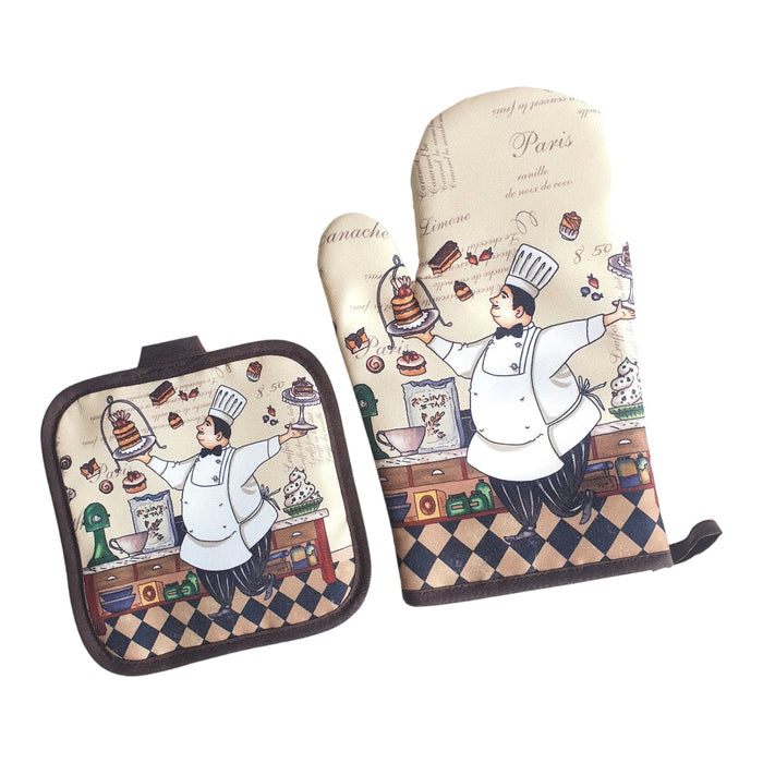 2PCS SET OVEN MITT AND POT HOLDER X424