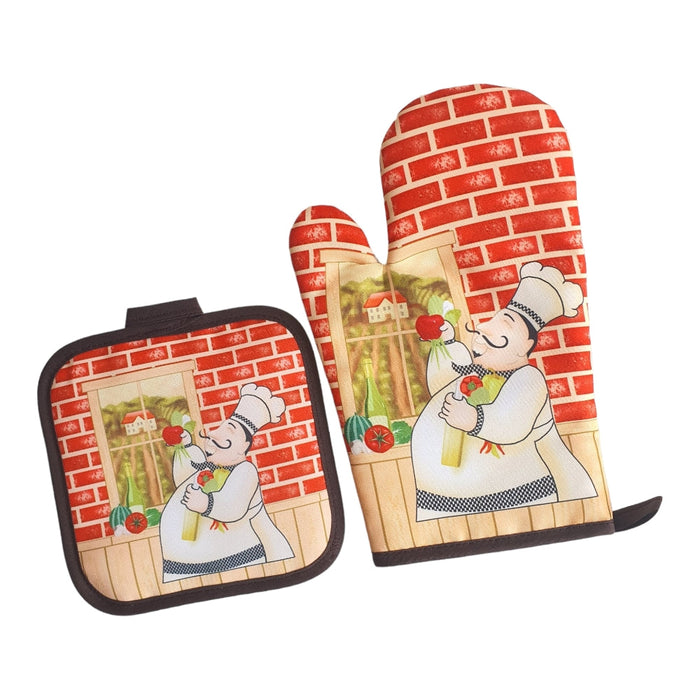 2PCS SET OVEN MITT AND POT HOLDER X424