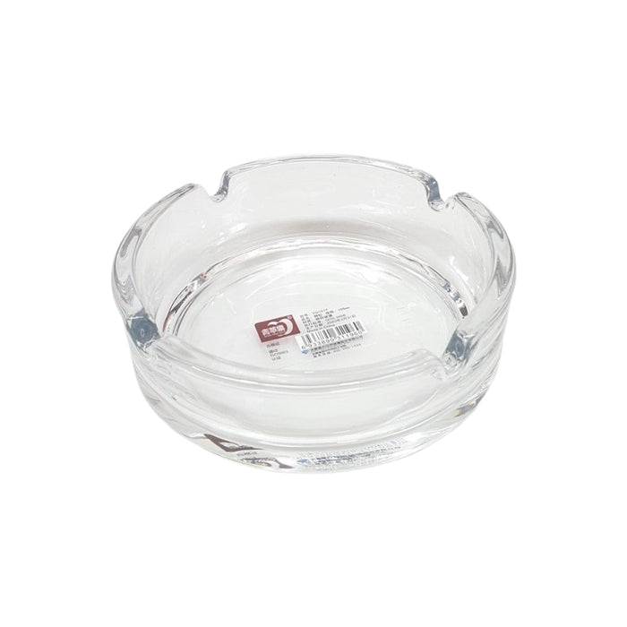 CLEAR GLASS ROUND ASHTRAY  X472