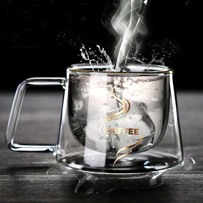 DOUBLE WALL GLASS MUG 200ML  X553