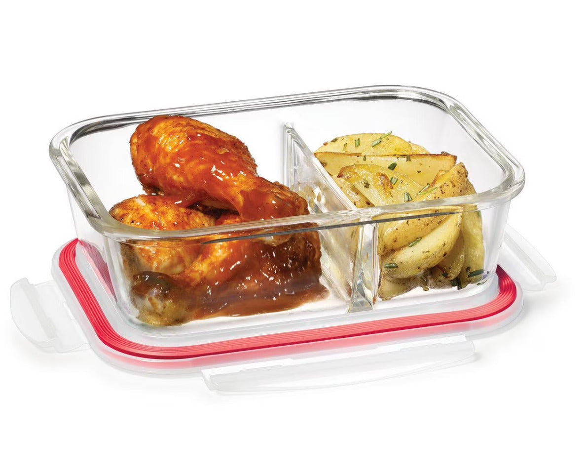 1.2L DIVIDED GLASS VACUUM FOOD BOX X813 — Dear Home