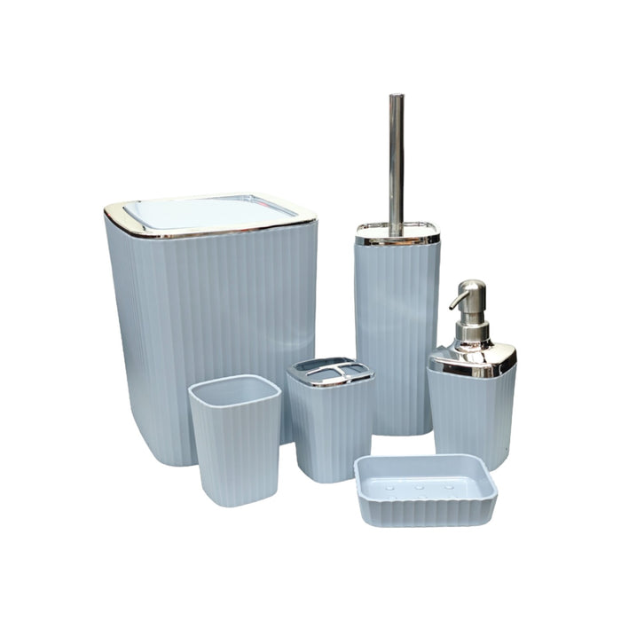 6pcs Bath Set Ribbed Design X824