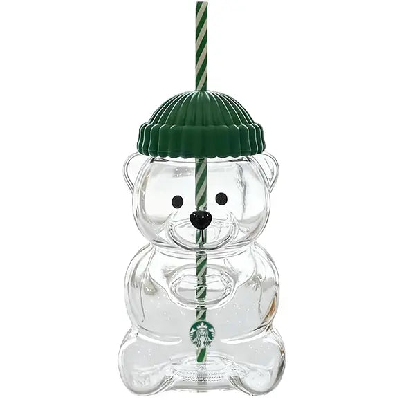 Bearista Glass Cup With Straw 600ml  X1550