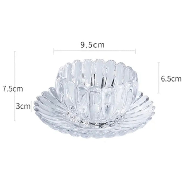 DELI CLEAR RIBBED GLASS BOWL AND SAUCCER 6+6 PCS X701