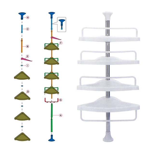 MULTI CORNER BATH SHELF X395