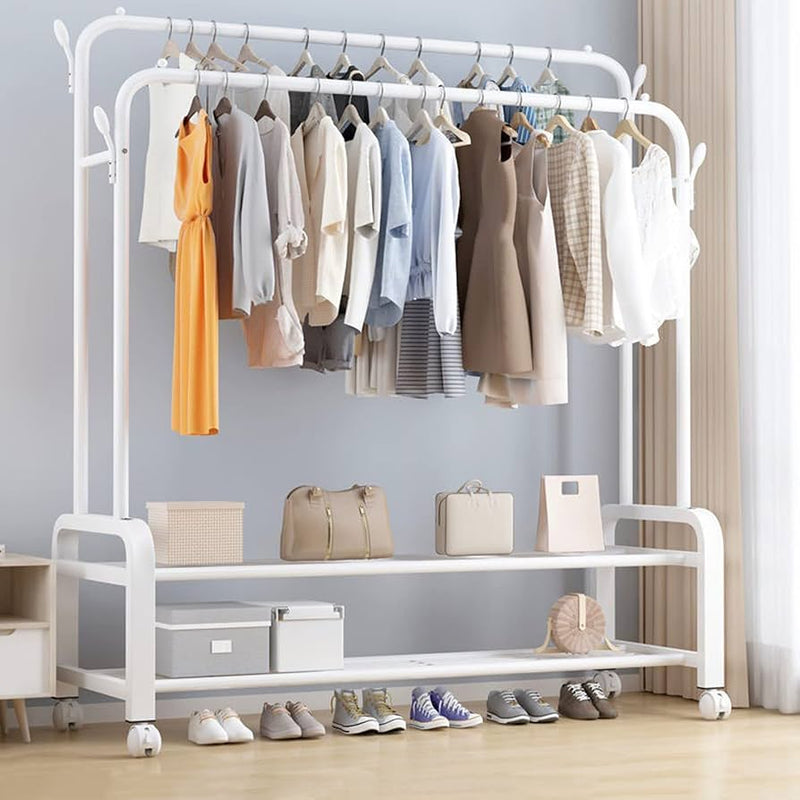 Double Pole+Double Layer Cloth Rack X978