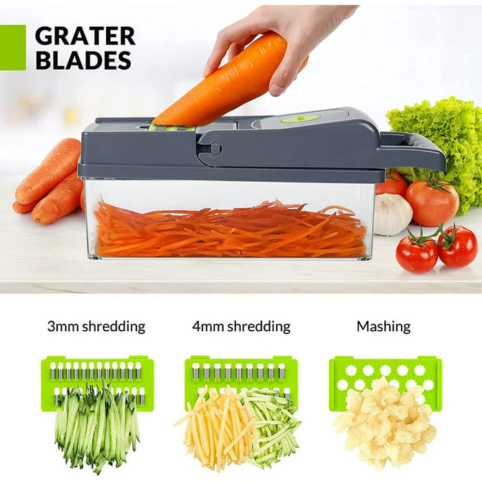 14 PCS VEGGIE SLICER AND GRATER  X390