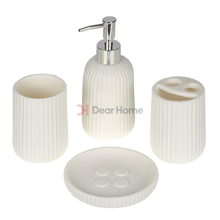 Stone Resin 4Pcs Soap Set Bathware