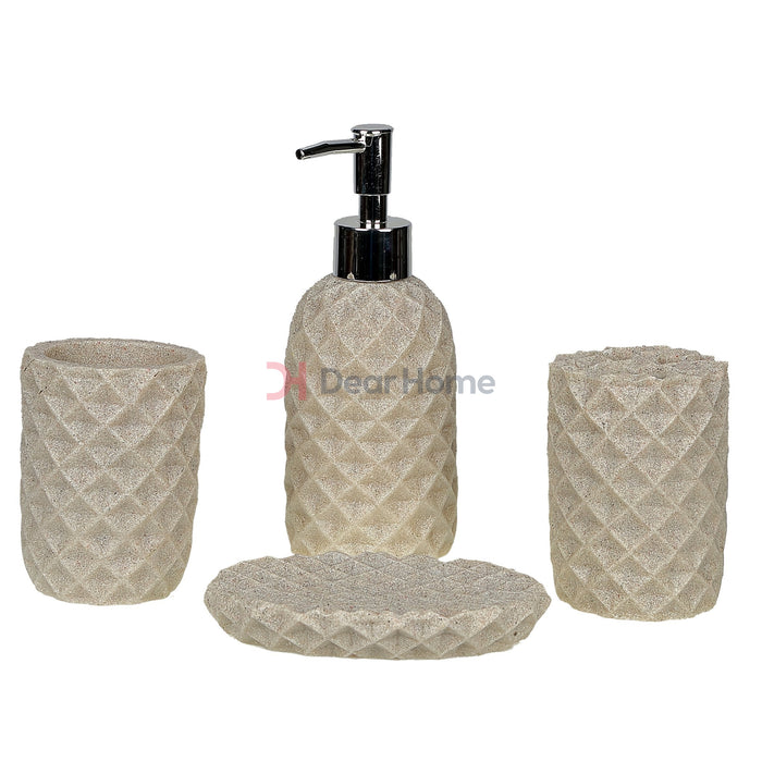 Stone Resin 4Pcs Soap Set 6 Bathware