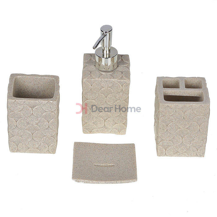 Stone Resin 4Pcs Soap Set Bathware